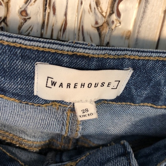 WAREHOUSE Brand Slim Straight High Waist Medium Wash Jeans Size 28 - Picture 7 of 10